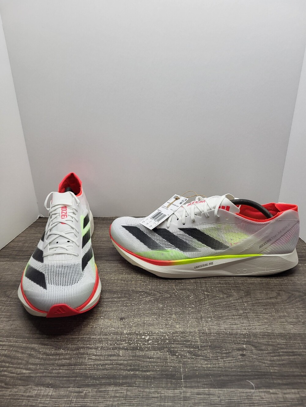 Adidas Adizero Takumi Sen 10 White Black Lucid Red IH5712 Men's Size 12.5 New